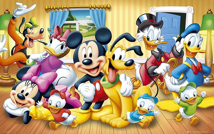 Уолт Дисней Плакат Микки Маус и Друзья Обои Hd 1920 × 1200, HD обои