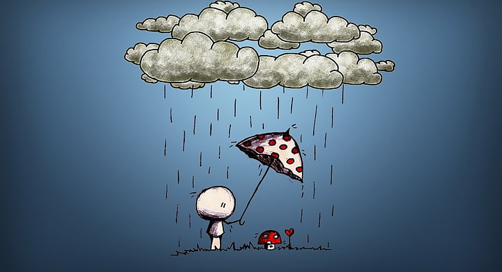 Love Story, person holding umbrella illustration, Love, Funny, love story, HD wallpaper