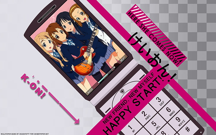 Anime Charakter Illustration, K-ON !, Telefon, Hirasawa Yui, HD-Hintergrundbild