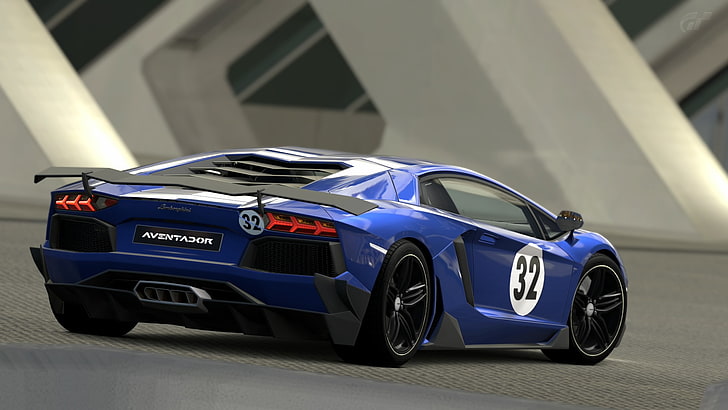 Gran Turismo 6, Lamborghini Aventador, Madrid, Valencia, Spain, supercars, car, video games, HD wallpaper