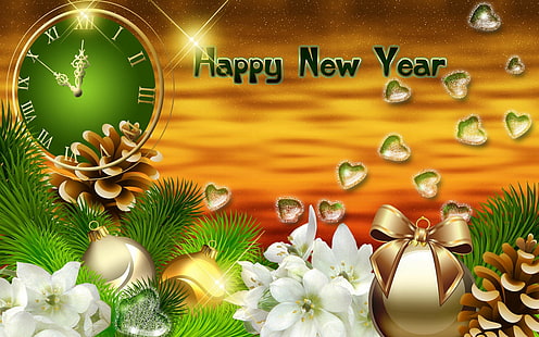 HD New Year Backgrounds Pictures Holidays, happy new year greetings clipart, new year, backgrounds, holidays, HD wallpaper HD wallpaper