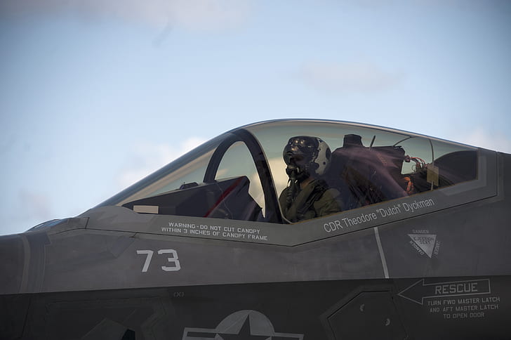 Pilot, Lockheed Martin F-35 Lightning II, Flugzeug, Militär, Militärflugzeug, United States Navy, HD-Hintergrundbild