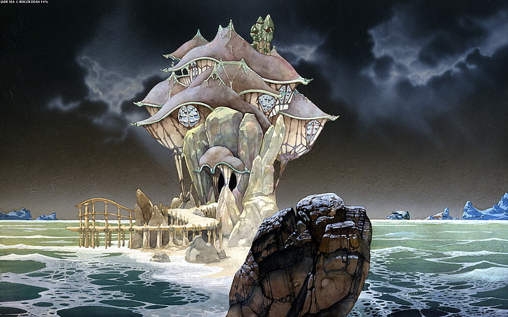 Roger Dean, arte de fantasía, rock, mar, Fondo de pantalla HD