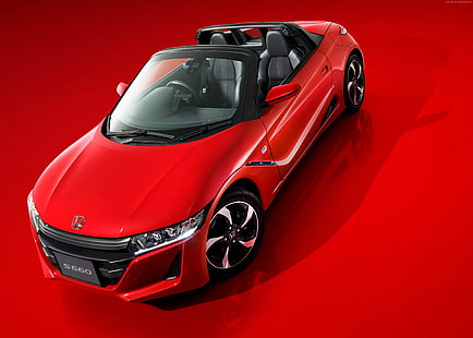 coche futuro, Tokyo Motor Show 2015, rojo, Honda S660, Concept, Fondo de pantalla HD HD wallpaper