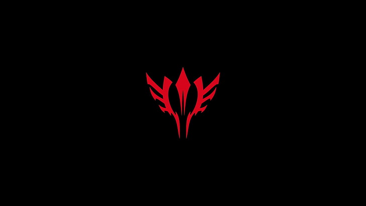red logo wallpaper, black, Fate/Stay Night, minimalism, simple background, red, HD wallpaper