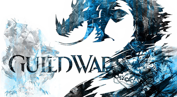 Guild Wars 2, logotipo da Guild Wars, Jogos, Guild Wars, Azul, Fantasia, guild wars 2, HD papel de parede