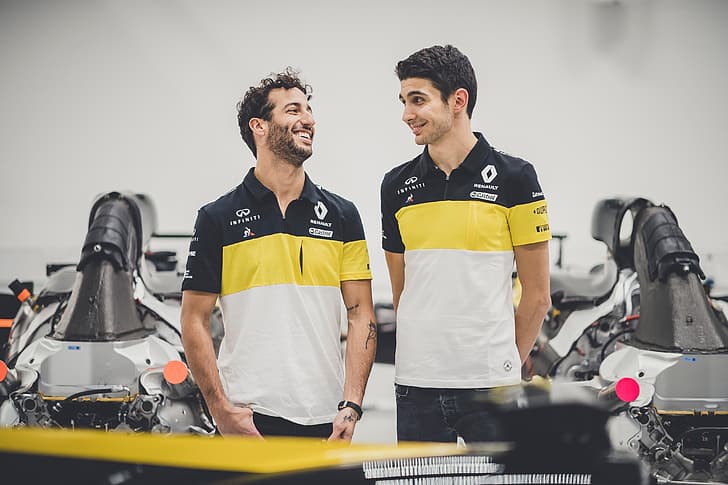 Renault, Team Renault F1, Daniel Ricciardo, Esteban Ocon, Sfondo HD