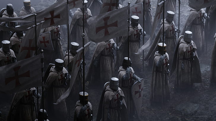 Jama Jurabaev, abad pertengahan, tentara salib, Perang Salib, seni digital, ksatria, Wallpaper HD