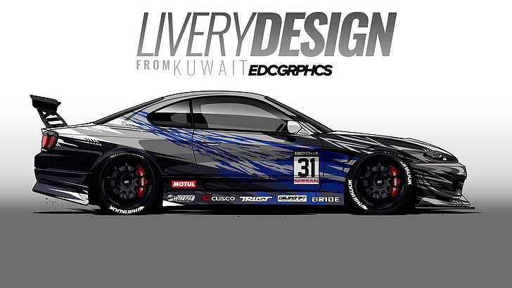 EDC Graphics, Nissan Silvia S15, рендер, Nissan, японские автомобили, JDM, гоночные автомобили, HD обои