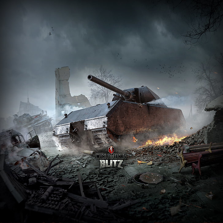 회색 전쟁 탱크 벽지, 월드 오브 탱크, 마우스, Maus, Wargaming Net, 중전차, WoTB, 플래시, WoT : Blitz, 월드 오브 탱크 : Blitz, HD 배경 화면