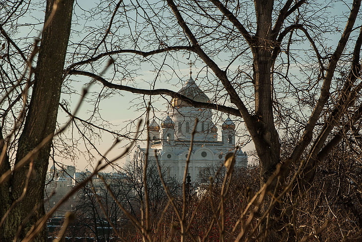 katedral, Kristus Frälsare, kupoler, Moskva, ortodoxa, HD tapet