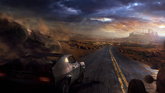 블랙 쿠페 일러스트, Mad Max, Mad Max (게임), HD 배경 화면 HD wallpaper