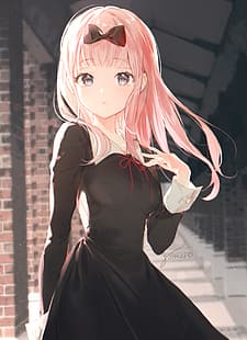 dziewczyny anime, anime, Chika Fujiwara, różowe włosy, Tapety HD HD wallpaper