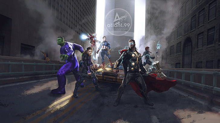 The Avengers, Avengers Endgame, Black Widow, Captain America, Hawkeye, Hulk, Iron Man, Thor, HD wallpaper