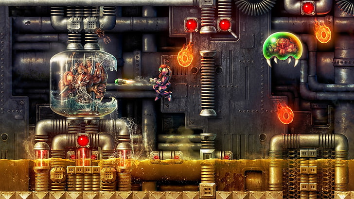 captura de tela de um jogo, videogame, arte, Metroid, HD papel de parede