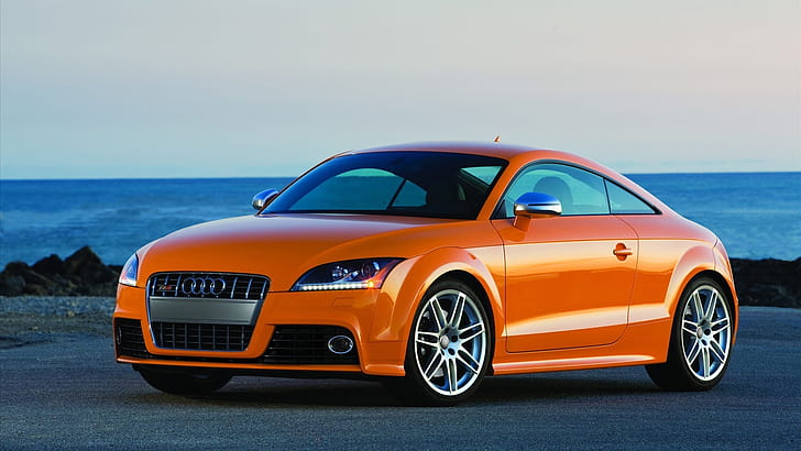 Audi TT Coupe, kolor pomarańczowy, Audi, TT, Coupe, pomarańczowy, kolor, Tapety HD