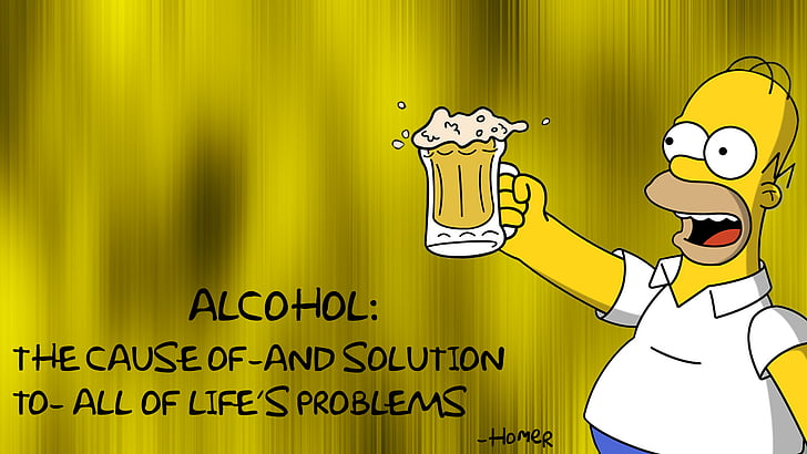 alkohol, bir, homer, simpsons, solusi, Wallpaper HD