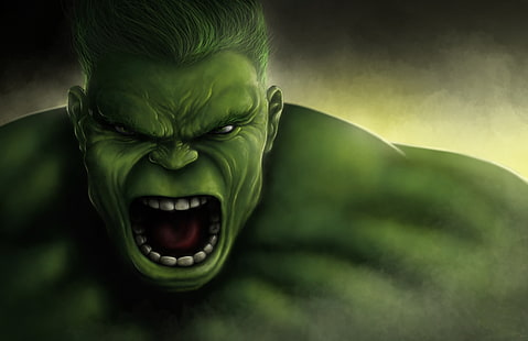 خلفية The Incredible Hulk ، وجه ، كاريكاتير مارفيل ، The Hulk ، بروس بانر، خلفية HD HD wallpaper