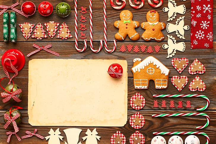 merry christmas, cookies, decoration, xmas, gingerbread, HD wallpaper