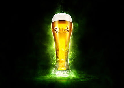 แก้วเบียร์ 4K คาร์ลสเบิร์ก, วอลล์เปเปอร์ HD HD wallpaper
