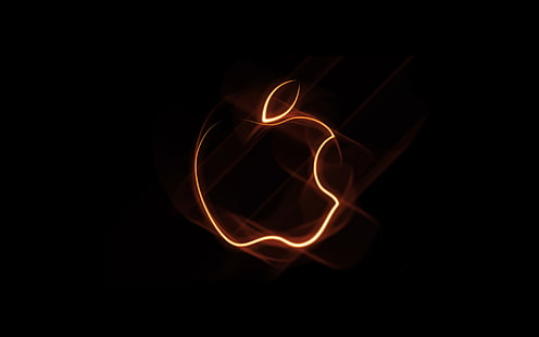 Apple Inc., черен фон, минимализъм, HD тапет HD wallpaper