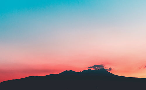 Rilassati, nuvole, paesaggio, montagne, cielo, tramonto, Sfondo HD HD wallpaper