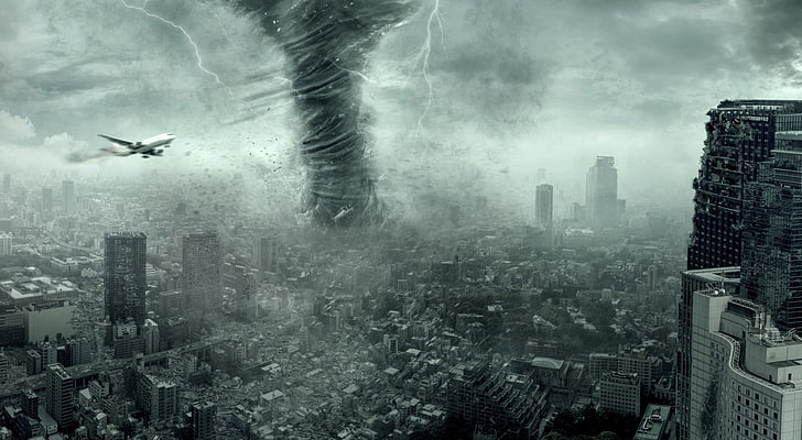 Tornado Hell Unleashed, hurricane, Aero, Creative, HD wallpaper