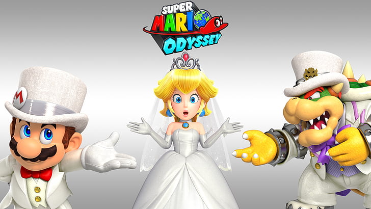 Mario, Super Mario Odyssey, Bowser, Princesa Peach, Super Mario, HD papel de parede