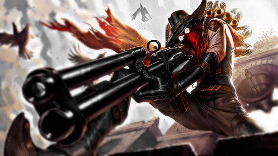 Jhin, senapan sniper, The Virtuoso, League of Legends, Wallpaper HD HD wallpaper