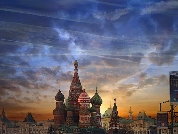 Saint Basil's Cathedral, Italy, Moscow, cityscape, HD wallpaper