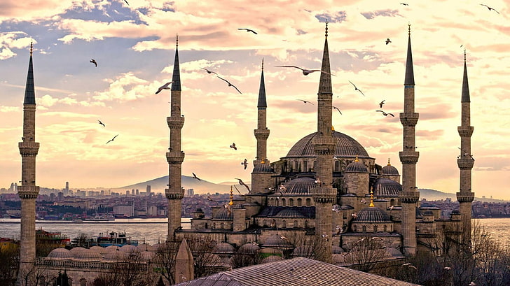 Structure en béton brun, Turquie, Istanbul, architecture, paysage urbain, mosquée, Fond d'écran HD