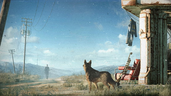 خلفية لعبة Sleeping Dog ، Fallout ، ألعاب الفيديو ، Fallout 4 ، Dogmeat، خلفية HD HD wallpaper