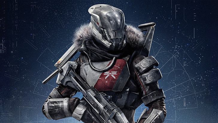 человек, держащий винтовку персонажа цифровые обои, Destiny (видеоигра), видеоигры, HD обои