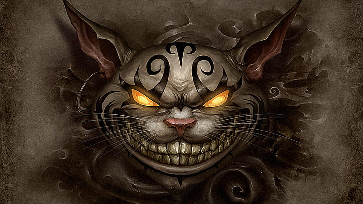 cat, face, piercing, tattoo, alice, madness returns, Cheshire, HD wallpaper