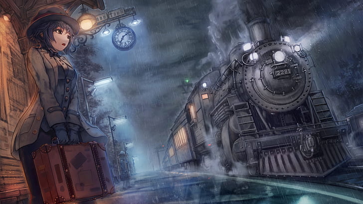 Estación de ferrocarril, estación, anime girl, lluvia, oscuro, ferrocarril,  Fondo de pantalla HD | Wallpaperbetter