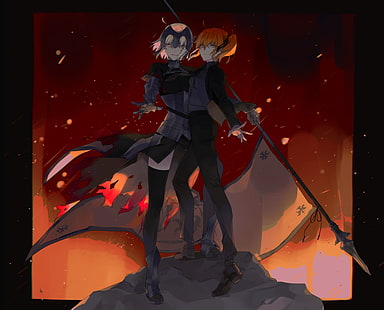 Fate Series, Fate / Grand Order, Fujimaru Ritsuka, Jeanne d'Arc Alter, Fondo de pantalla HD HD wallpaper