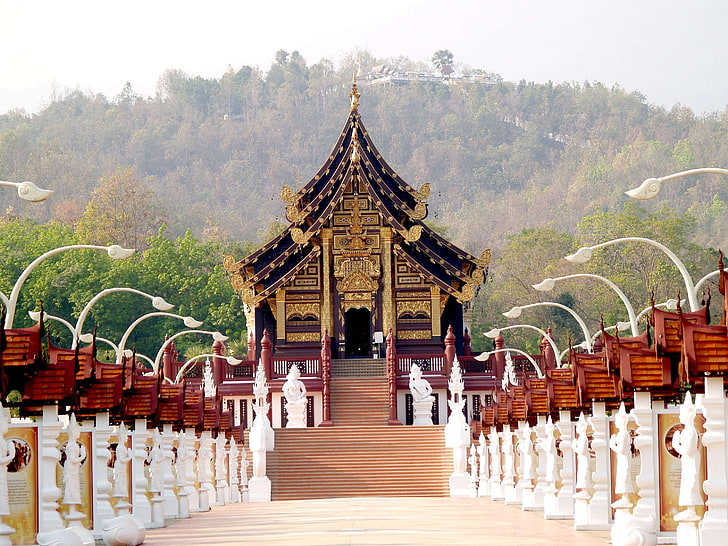 древен, архитектура, Азия, сграда, замък, Chaing Mai, известен, забележителност, дворец, парк, структура, храм, Тайланд, туризъм, туристическа атракция, HD тапет