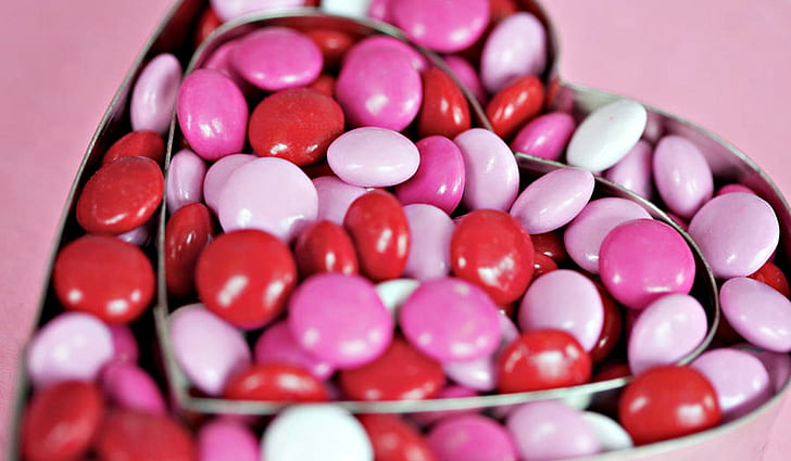 Pink Cy Heart ~, heart, candy, yummy, pink, 3d and abstract, HD wallpaper