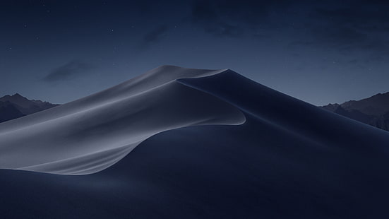 砂漠、砂丘、夜、macOS Mojave、ストック、HD、5K、 HDデスクトップの壁紙 HD wallpaper