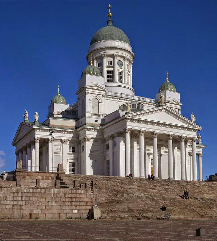 Helsinki, Finlandia, Helsingin tuomiokirkko, katedral, Wallpaper HD, wallpaper seluler