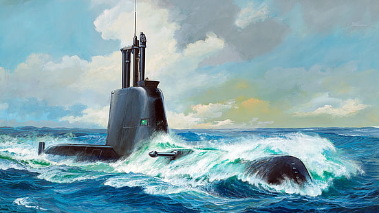 diesel-electric German, Submarine Class 21, Howaldtswerke-Deutsche Werft(HDW), The submarine type 214, HD wallpaper HD wallpaper