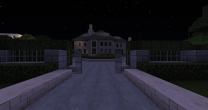 rumah, rumah besar, arsitektur, Minecraft, Wallpaper HD