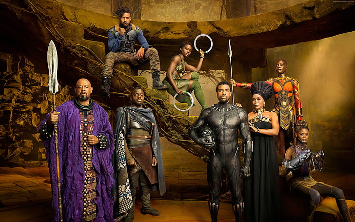 4 K, Michael B. Jordan, Angela Bassett, Chadwick Boseman, Black Panther, HD-Hintergrundbild