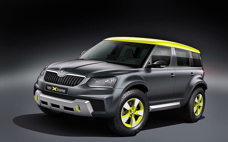 Skoda Yeti Xtreme Concept 2014, noir et jaune, concept, skoda, 2014, yeti, xtreme, voitures, autres voitures, Fond d'écran HD