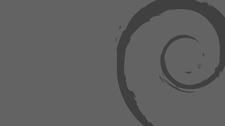 twirl gray digital wallpaper, untitled, Debian, gray, dark, monochrome, Linux, simple, HD wallpaper