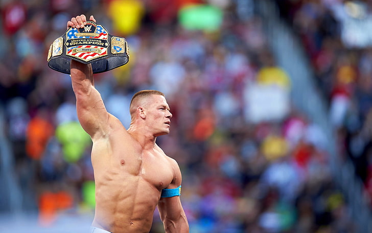 John Cena vitorioso no ringue com, John Cena, WWE,, john cena, wrestler, HD papel de parede