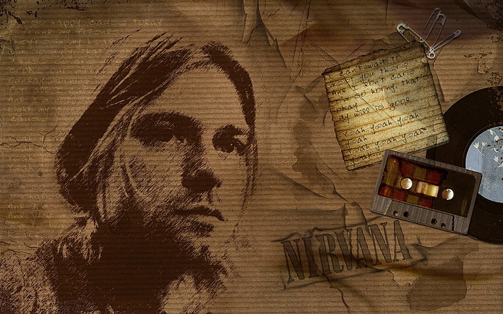 Ilustrasi Kurt Cobain, Band (Musik), Nirvana, Kurt Cobain, Musik, Wallpaper HD