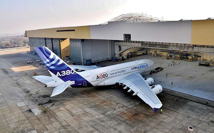 aircraft, airplane, passenger aircraft, Airbus, A380, HD wallpaper