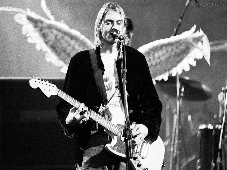 Kurt Cobain, kändisar, sångare, stjärna, konsert, fotografi, svartvitt, kurt cobain, kändisar, sångare, stjärna, konsert, fotografi, svartvitt, HD tapet