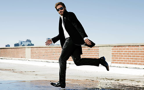Jake Gyllenhaal, terno preto para homens, ator, HD papel de parede HD wallpaper